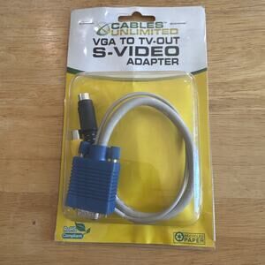 Cables Unlimited VGA To TV-OUT S-VIDEO Adapter AUD-2350 New NOS RoHS compliant
